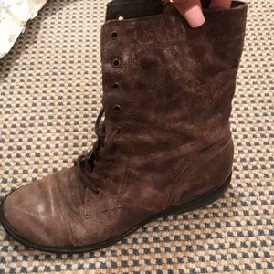 Mia Shoes - Distressed Combat Boots Mia Shoes - Distressed Combat Boots